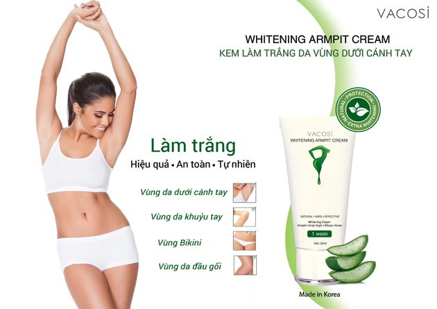 Kem làm sáng vùng da dưới cánh tay đùi trong khuỷu tay đầu gối