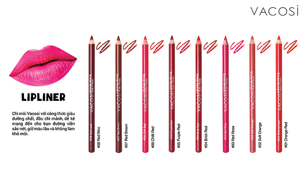 Chì kẻ môi VACOSI Lipliner Pencil